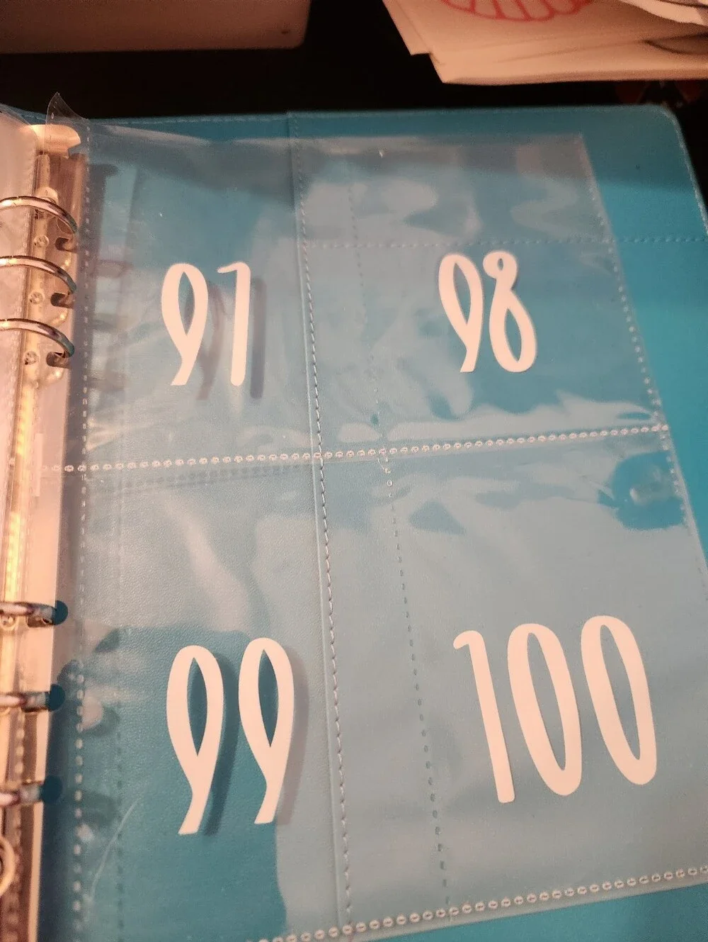 100 Envelopes Blue Faux Leather Organizer